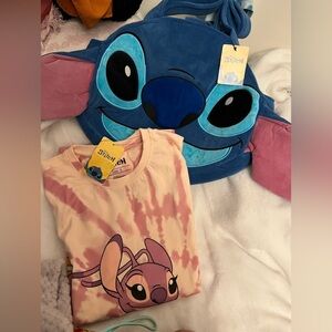 Stitch Blue tote and Pink Tie-Dye Shirt Set/NWT!☝️💥